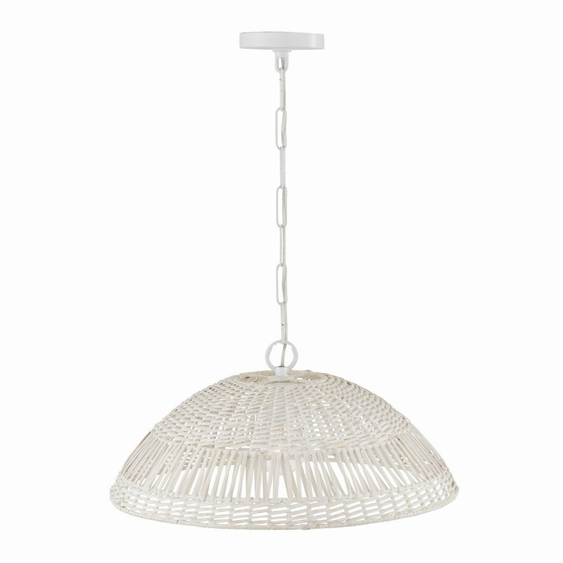 Capital Lighting 347511HH One Light Pendant, Chalk White