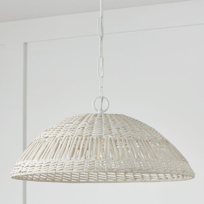 Capital Lighting 347511HH One Light Pendant, Chalk White