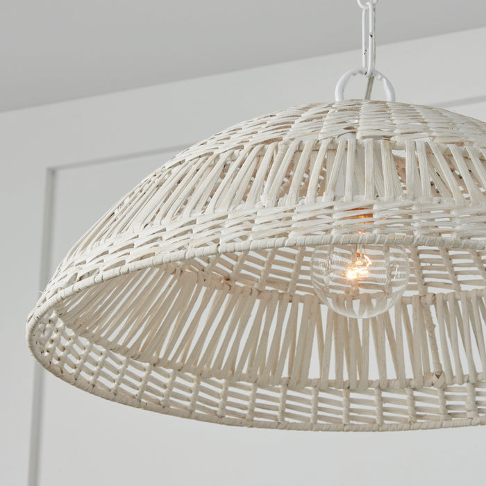 Capital Lighting 347511HH One Light Pendant, Chalk White