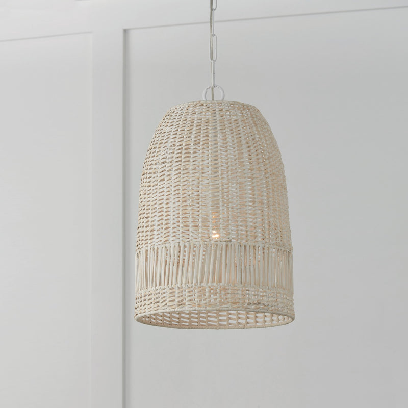 Capital Lighting 347512HH One Light Pendant, Chalk White