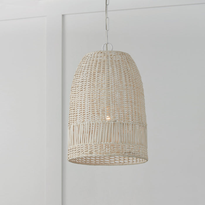 Capital Lighting 347512HH One Light Pendant, Chalk White