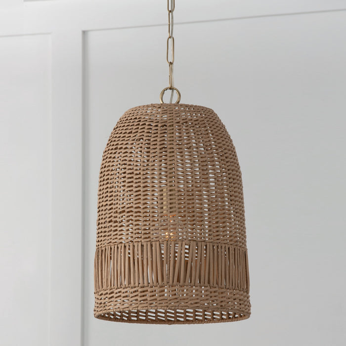 Capital Lighting 347512MA One Light Pendant, Matte Brass