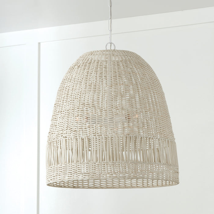 Capital Lighting 347533HH Three Light Pendant, Chalk White