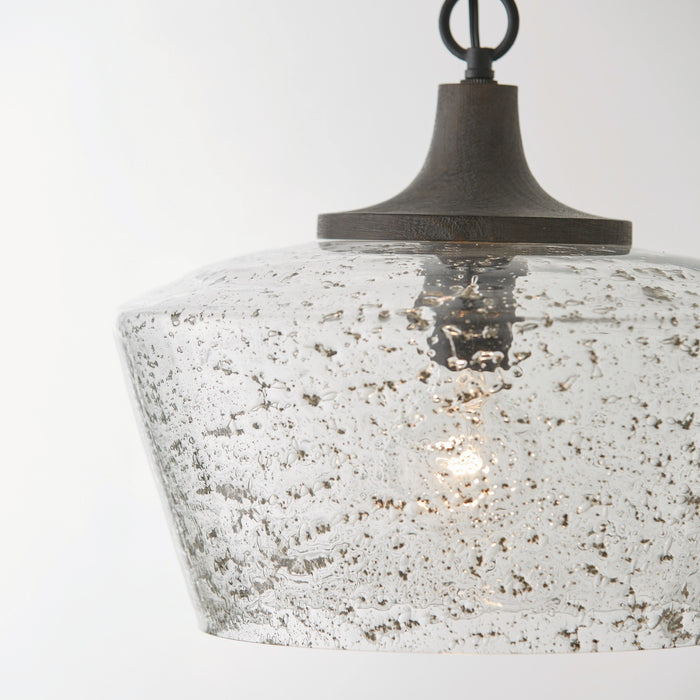 Capital Lighting 347611CK One Light Pendant, Carbon Grey and Black Iron