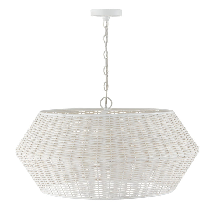 Capital Lighting 347861HH Six Light Pendant, Chalk White