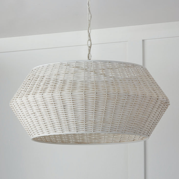 Capital Lighting 347861HH Six Light Pendant, Chalk White