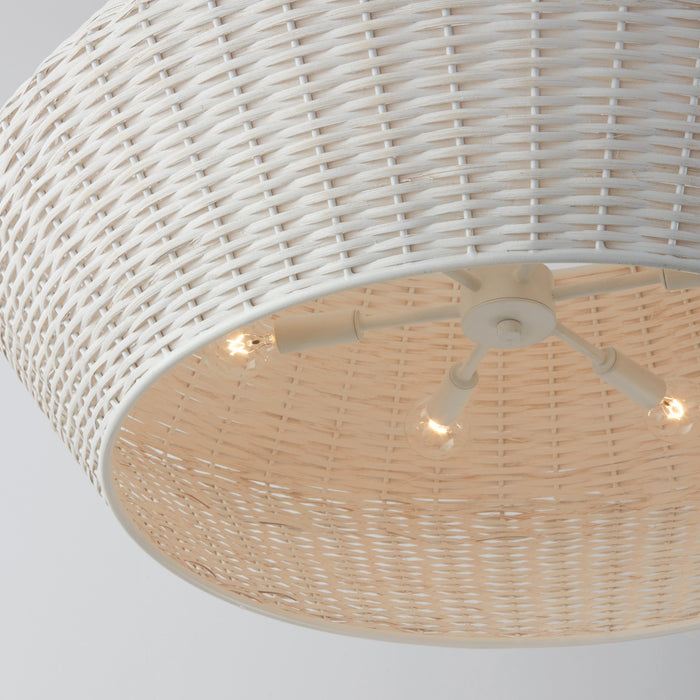 Capital Lighting 347861HH Six Light Pendant, Chalk White