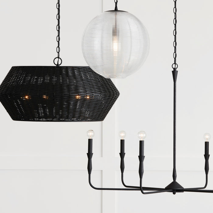 Capital Lighting 347861MB Six Light Pendant, Matte Black