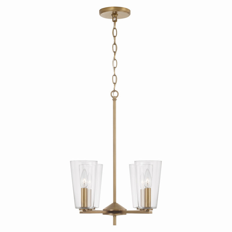 Capital Lighting 348641AD-538 Four Light Pendant, Aged Brass