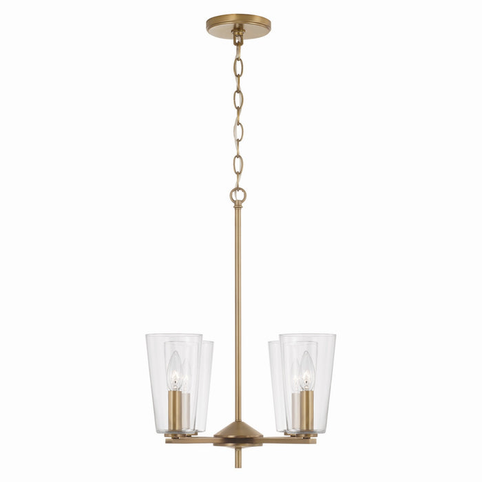 Capital Lighting 348641AD-538 Four Light Pendant, Aged Brass
