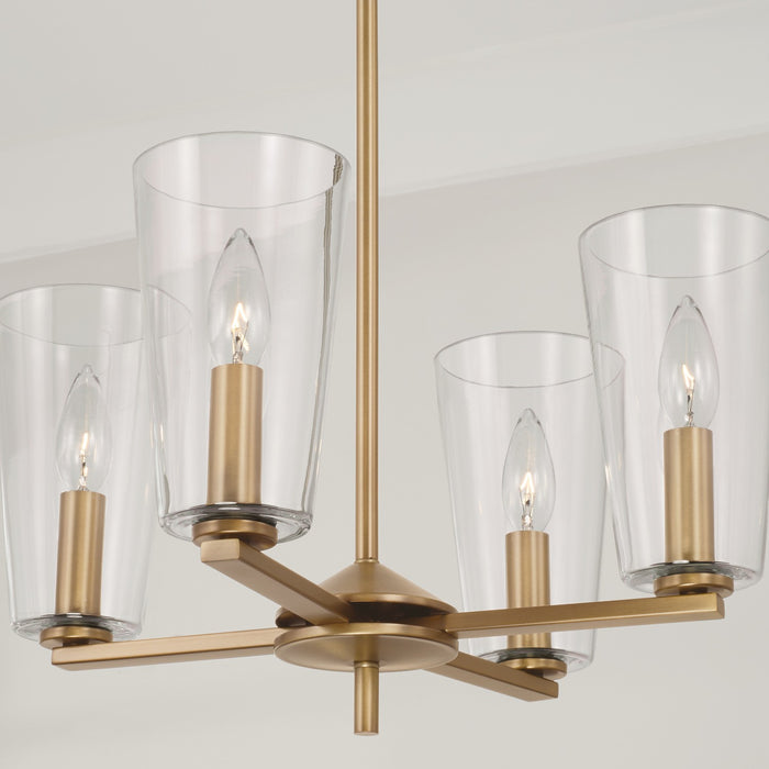 Capital Lighting 348641AD-538 Four Light Pendant, Aged Brass