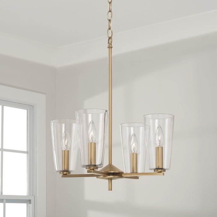 Capital Lighting 348641AD-538 Four Light Pendant, Aged Brass