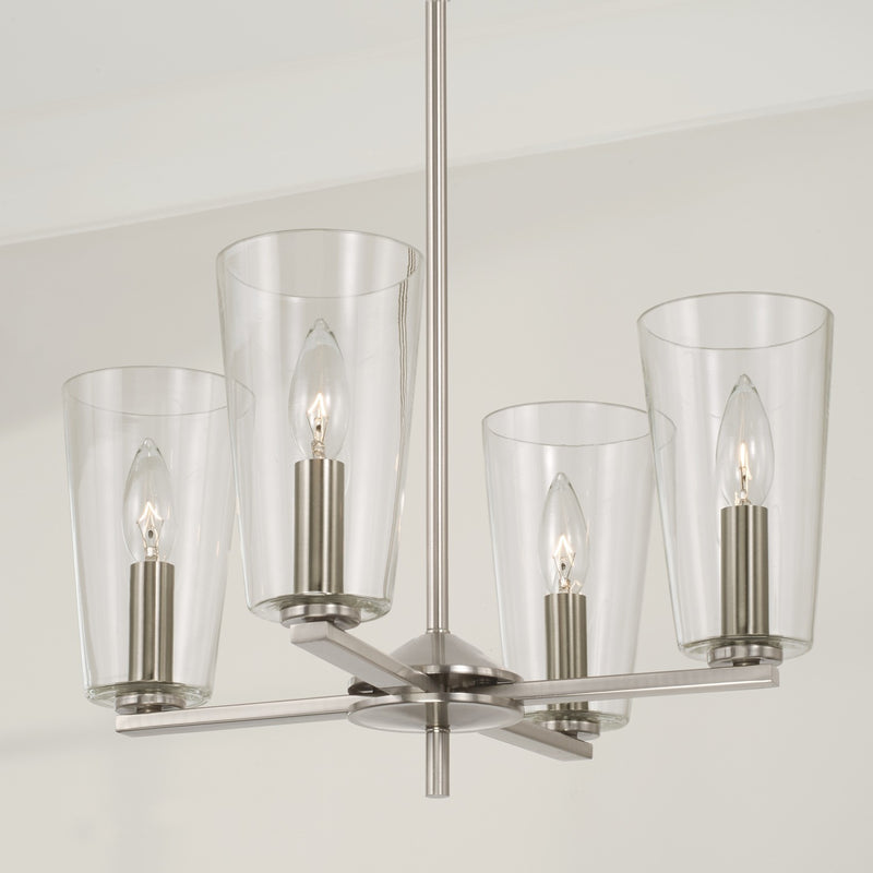 Capital Lighting 348641BN-538 Four Light Pendant, Brushed Nickel