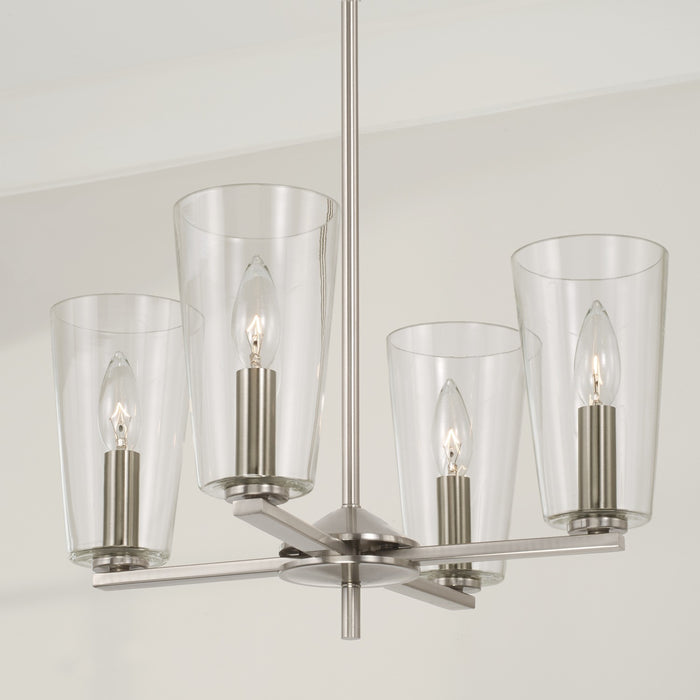 Capital Lighting 348641BN-538 Four Light Pendant, Brushed Nickel