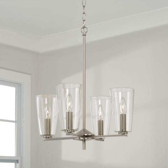Capital Lighting 348641BN-538 Four Light Pendant, Brushed Nickel