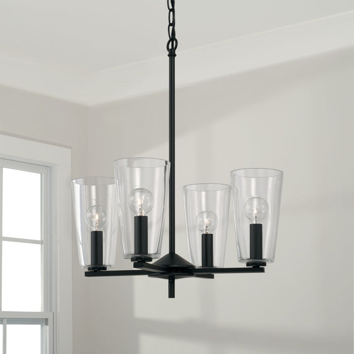 Capital Lighting 348641MB-538 Four Light Pendant, Matte Black