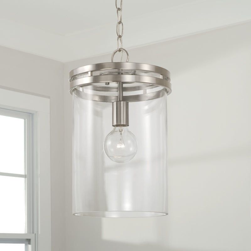 Capital Lighting 348711BN One Light Pendant, Brushed Nickel