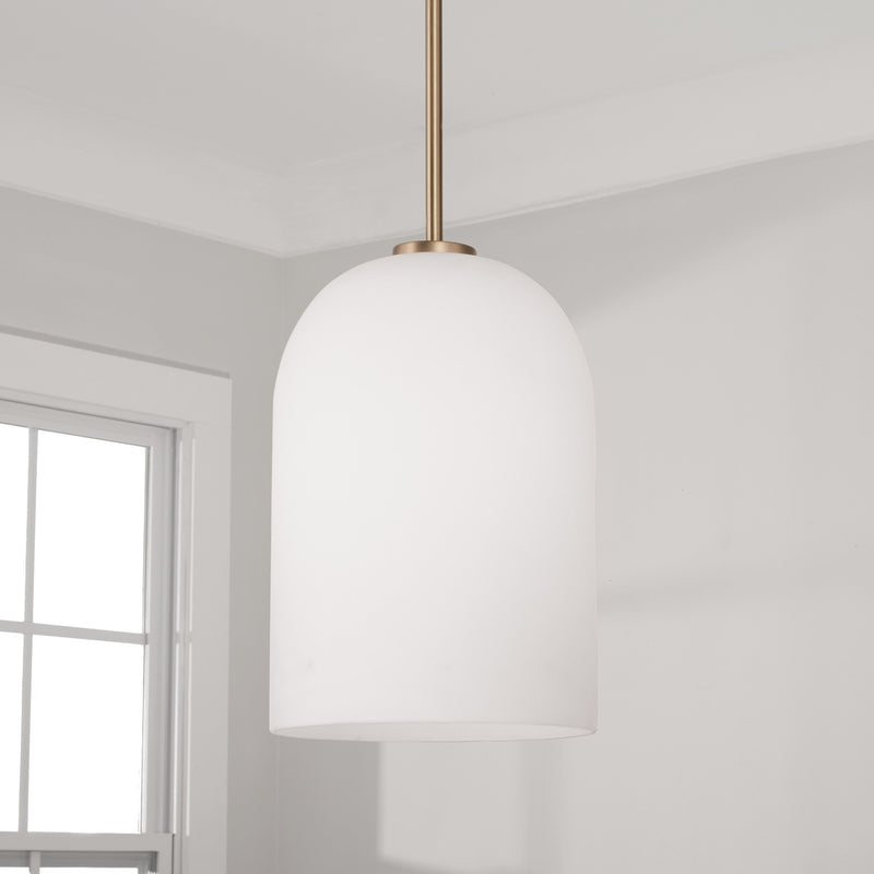 Capital Lighting 348811AD One Light Pendant, Aged Brass