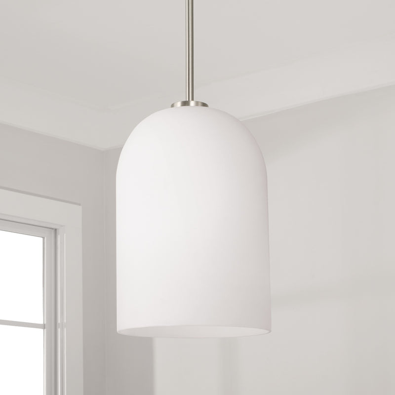 Capital Lighting 348811BN One Light Pendant, Brushed Nickel