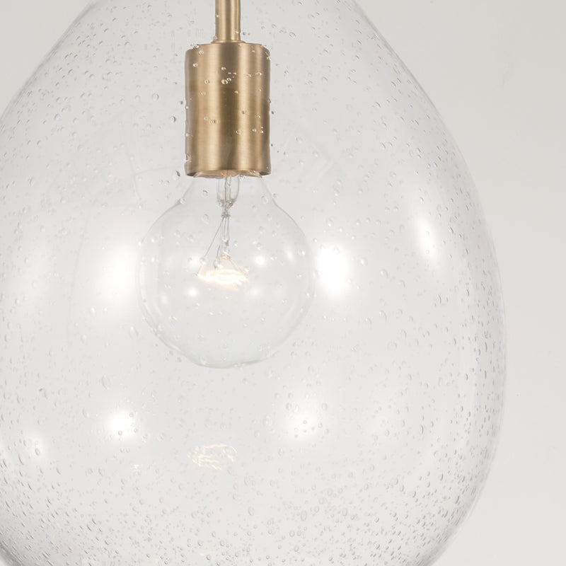 Capital Lighting 349011AD One Light Pendant, Aged Brass