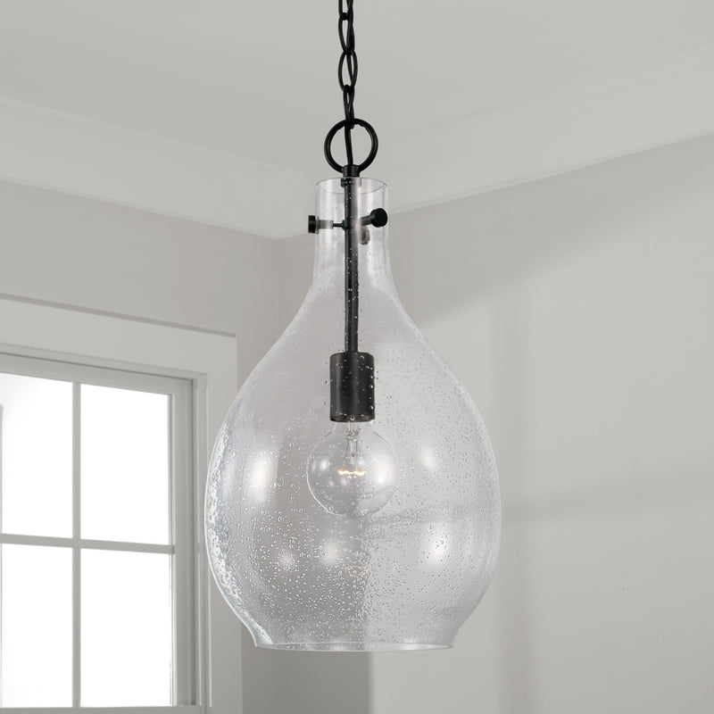 Capital Lighting 349011MB One Light Pendant, Matte Black