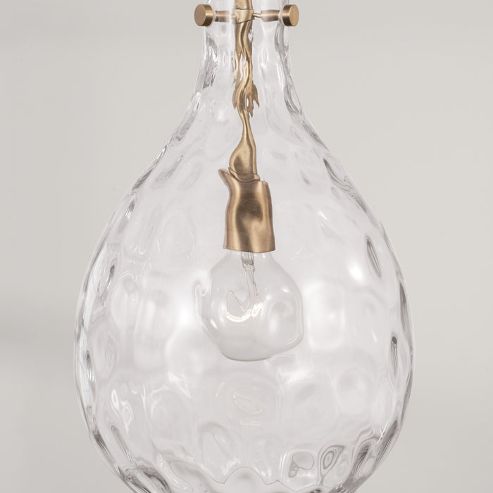 Capital Lighting 349012AD One Light Pendant, Aged Brass