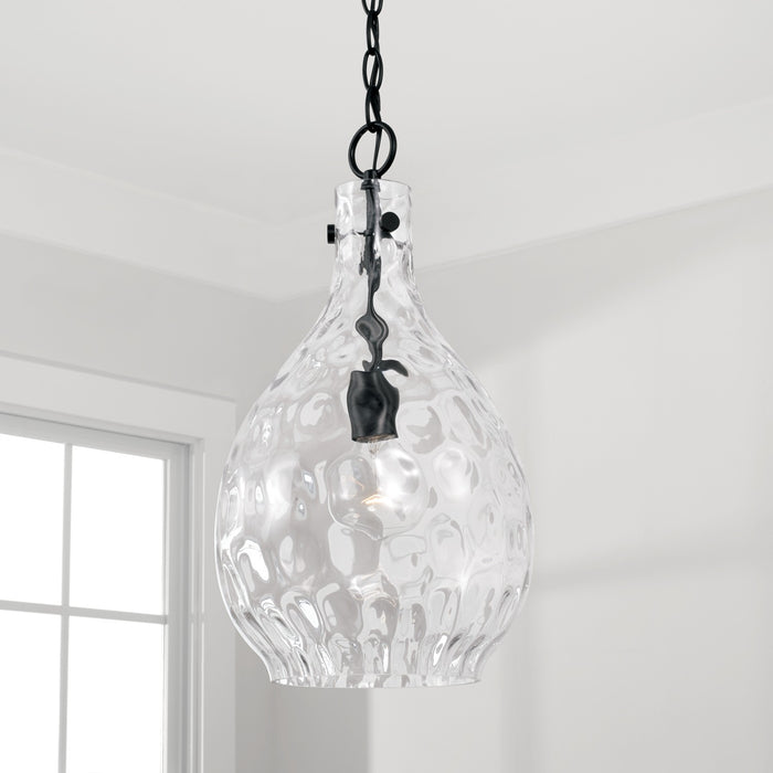Capital Lighting 349012MB One Light Pendant, Matte Black