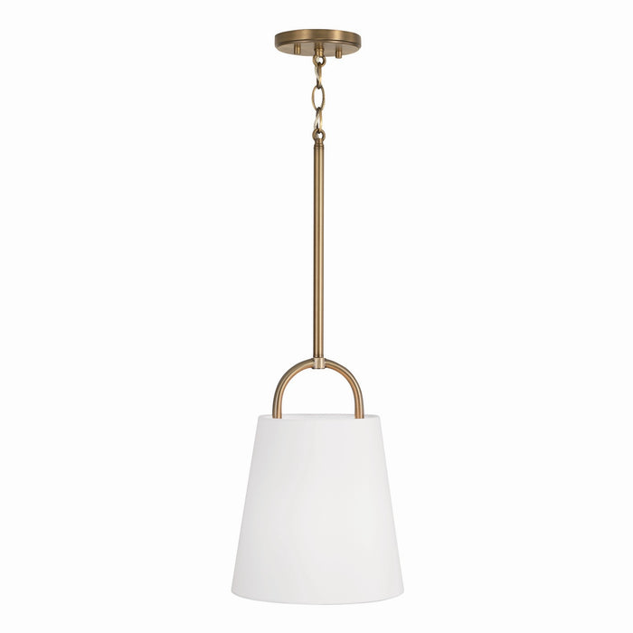 Capital Lighting 349411AD One Light Pendant, Aged Brass