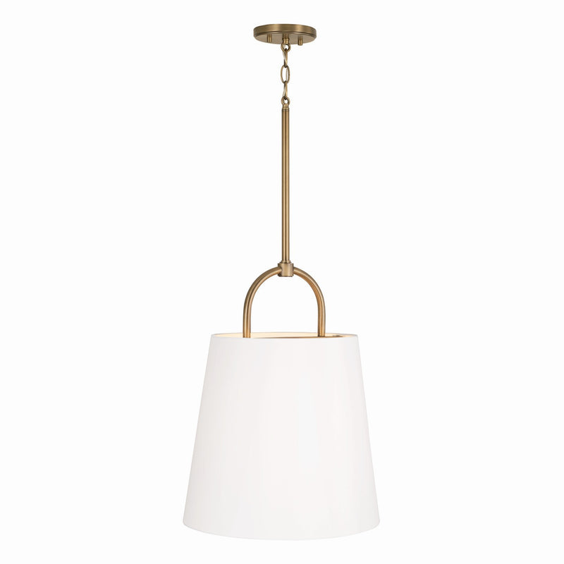 Capital Lighting 349412AD One Light Pendant, Aged Brass