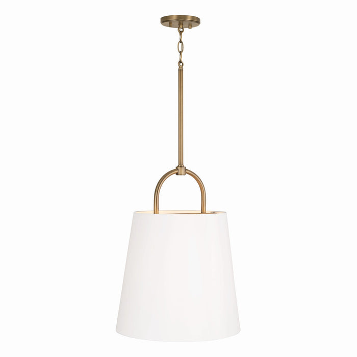 Capital Lighting 349412AD One Light Pendant, Aged Brass