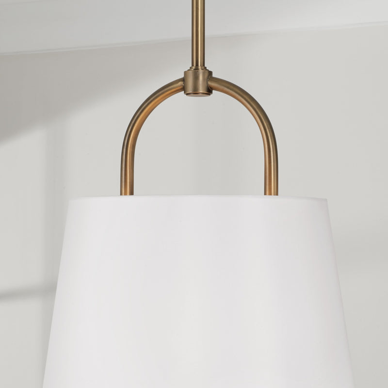Capital Lighting 349412AD One Light Pendant, Aged Brass