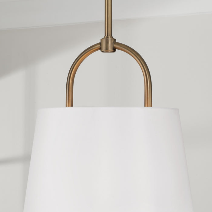 Capital Lighting 349412AD One Light Pendant, Aged Brass