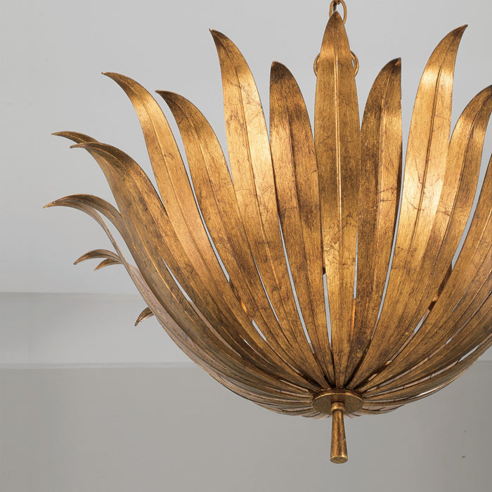 Capital Lighting 349541AG Four Light Pendant, Antique Gold