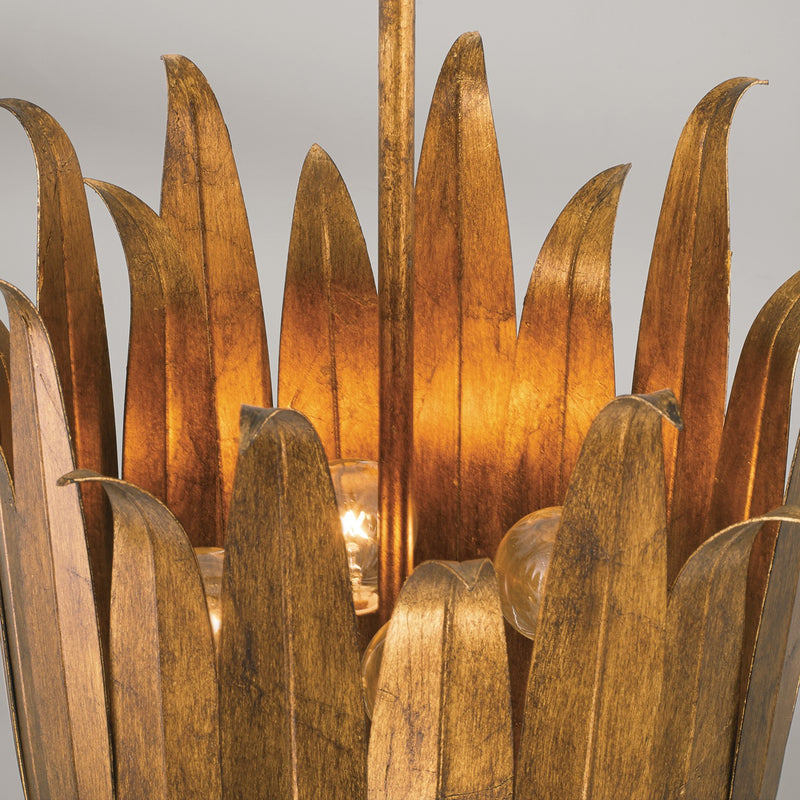 Capital Lighting 349542AG Four Light Pendant, Antique Gold