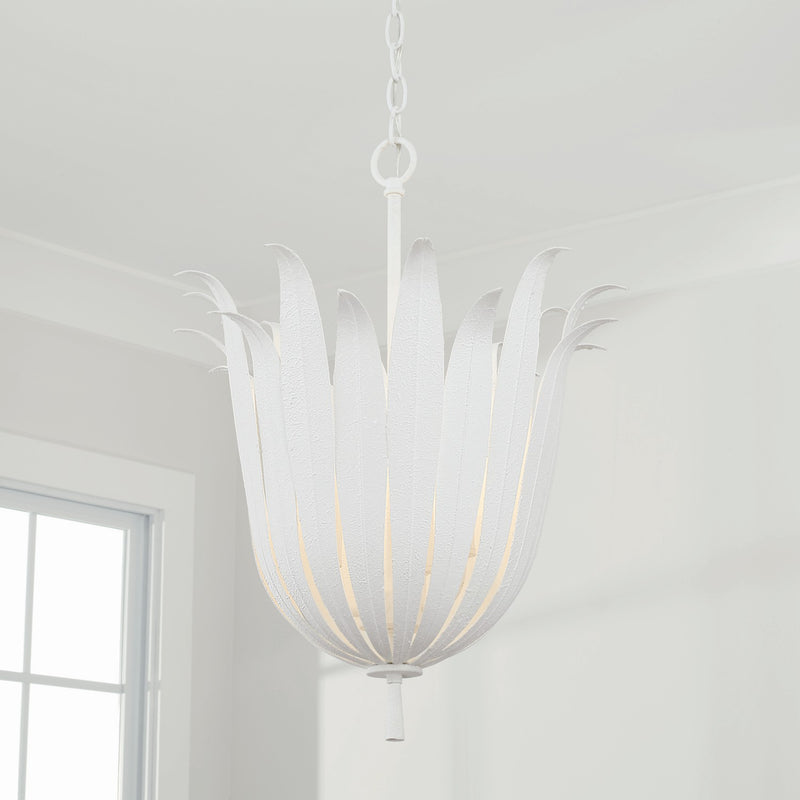 Capital Lighting 349542XW Four Light Pendant, Textured White