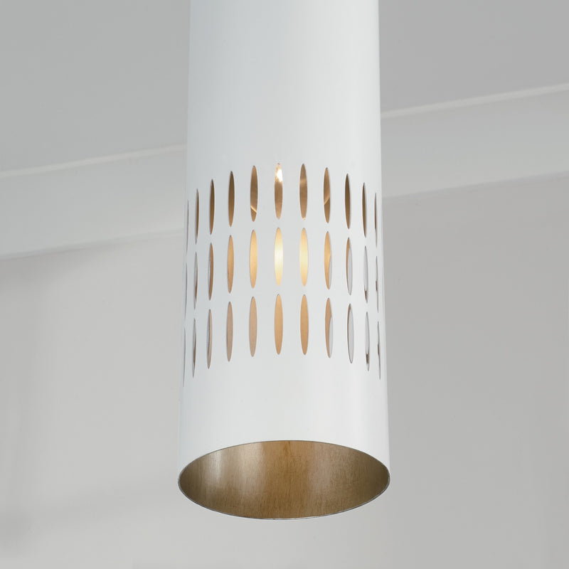 Capital Lighting 350211AW One Light Pendant, Aged Brass and White