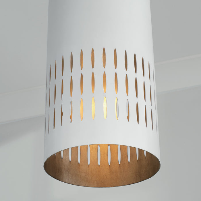 Capital Lighting 350212AW One Light Pendant, Aged Brass and White