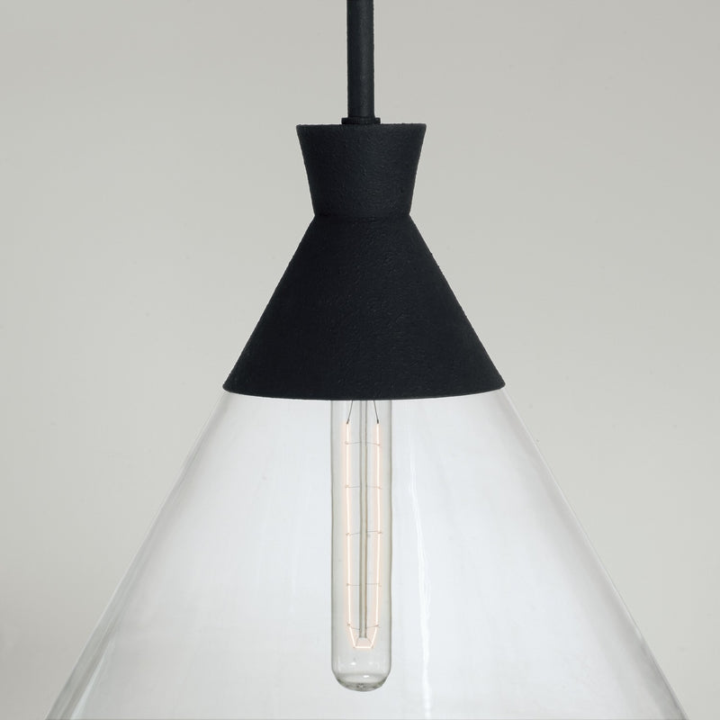 Capital Lighting 350311XK One Light Pendant, Textured Black