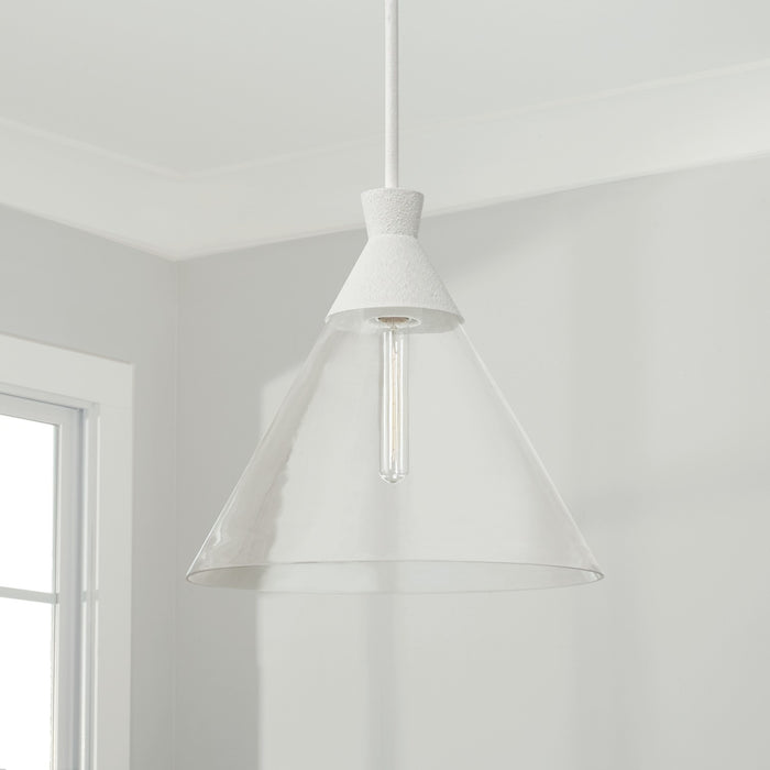 Capital Lighting 350311XW One Light Pendant, Textured White