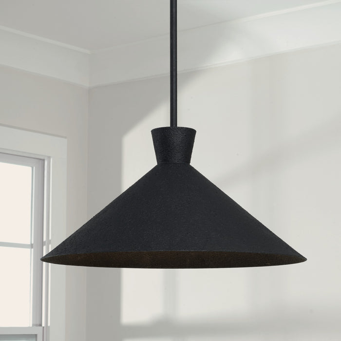 Capital Lighting 350312XK One Light Pendant, Textured Black