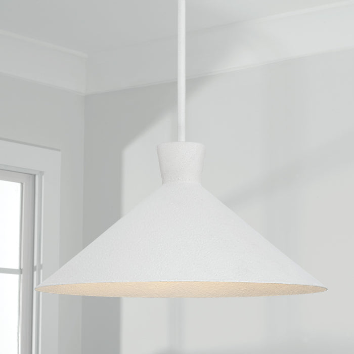Capital Lighting 350312XW One Light Pendant, Textured White