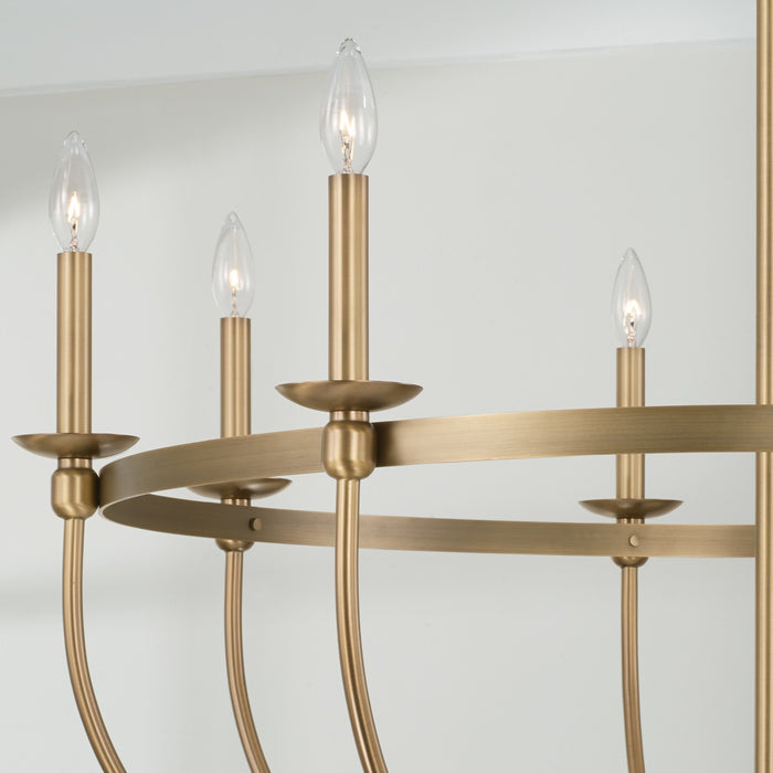 Capital Lighting 425181AD Eight Light Chandelier, Aged Brass