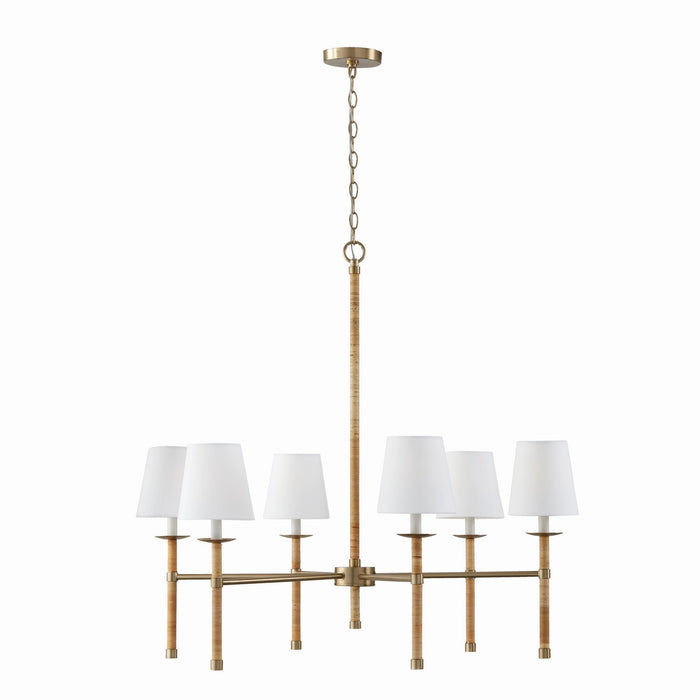 Capital Lighting 447261MA-705 Six Light Chandelier, Matte Brass
