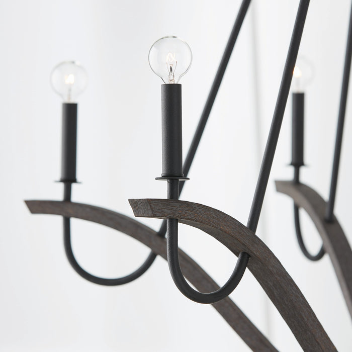 Capital Lighting 447662CK Six Light Chandelier, Carbon Grey and Black Iron