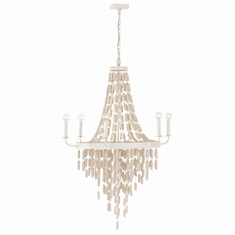 Capital Lighting 447761OW Six Light Chandelier, Organic White