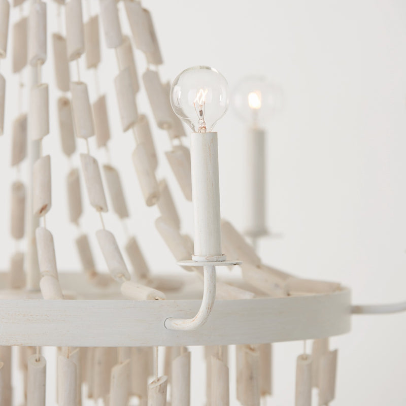 Capital Lighting 447761OW Six Light Chandelier, Organic White