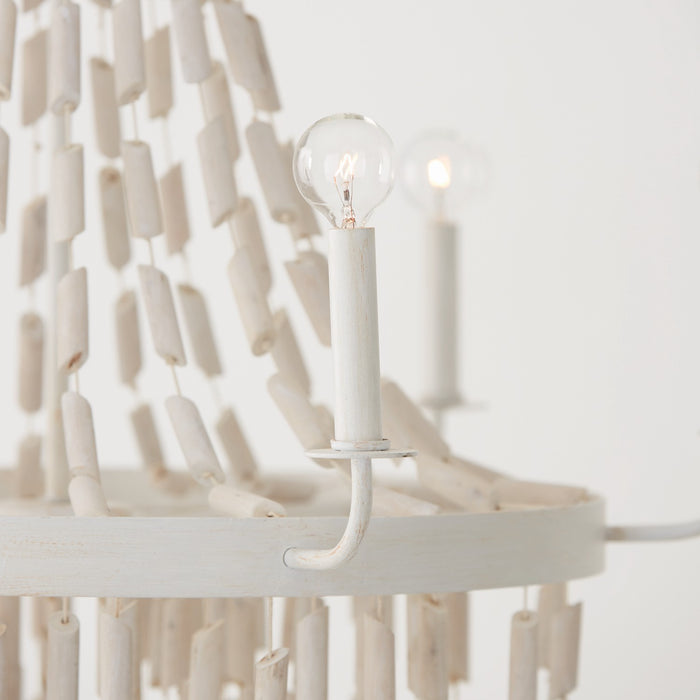 Capital Lighting 447761OW Six Light Chandelier, Organic White