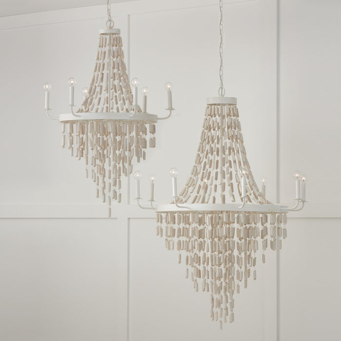 Capital Lighting 447761OW Six Light Chandelier, Organic White