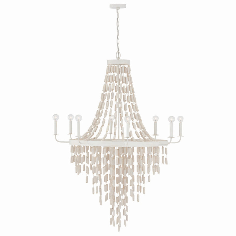 Capital Lighting 447782OW Eight Light Chandelier, Organic White