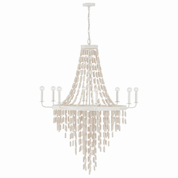 Capital Lighting 447782OW Eight Light Chandelier, Organic White